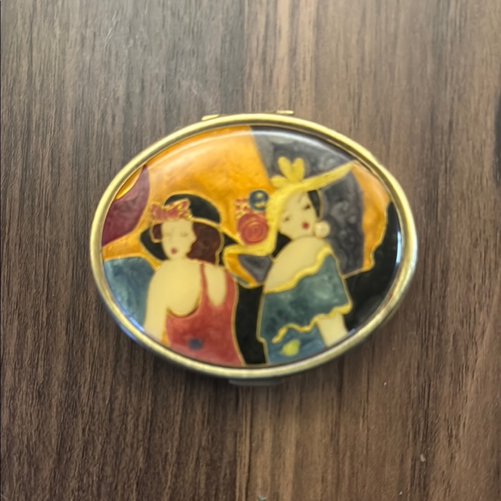 Vintage Art Deco Gold and Multicolor mirror